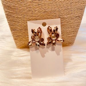 J Crew Cluster Stone Statement Earrings Amber